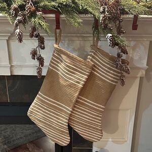 Hearth & Hand Tan and White Striped Stockings
